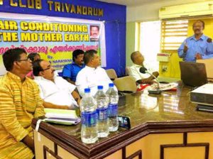 AIR CONDITIONING THE MOTHER EARTH Seminar at Trivandrum Press Club, KERALA, INDIA during 2015 by Raveendran NarayaNan USA